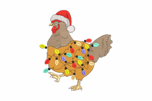 Christmas Chicken Embroidery Design