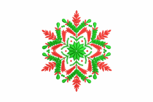 Christmas Floral Mandala Embroidery Design