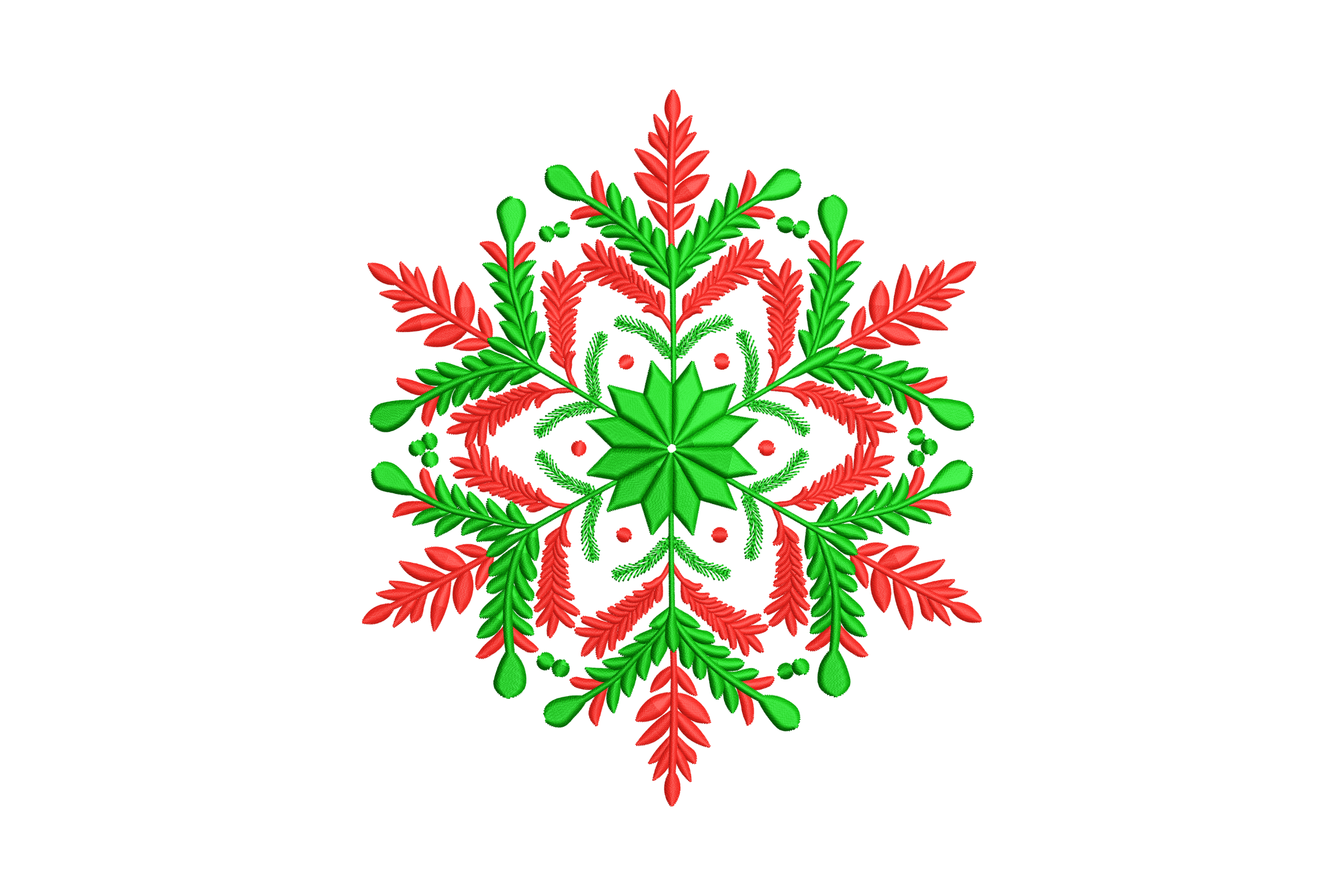 Christmas Floral Mandala Embroidery Design