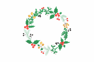Christmas Floral Wreath Embroidery Design