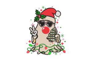 Christmas Ghost Embroidery Design
