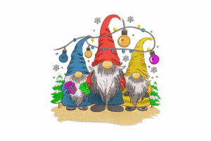 Christmas Gnome Trio Embroidery Design