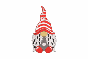 Christmas Gnome with Striped Hat Embroidery Design
