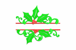 Christmas Holly Border Embroidery Design