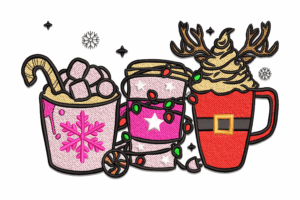 Christmas Hot Cocoa Mug Embroidery Design