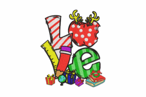 Christmas LOVE Embroidery Design