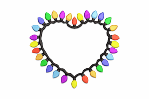 Christmas Lights Heart Embroidery Design
