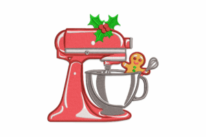 Christmas Mixer with Gingerbread Embroidery Design