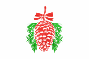 Christmas Pinecone Machine Embroidery Design