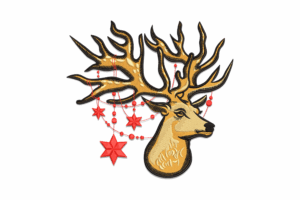Christmas Reindeer Head Embroidery Design