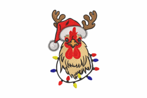Christmas Rooster Embroidery Design