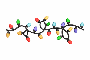 Christmas String Lights Embroidery Design