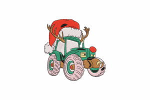 Christmas Tractor Embroidery Design