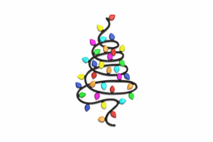Christmas Tree Lights Embroidery Design