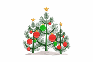 Christmas Tree Trio Embroidery Design