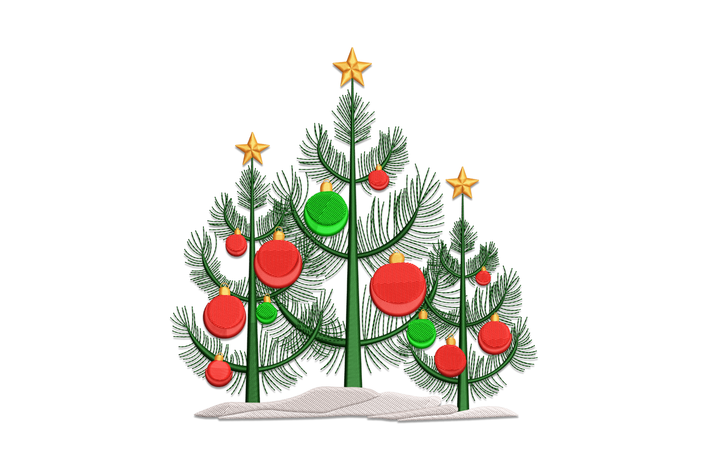 Christmas Tree Trio Embroidery Design