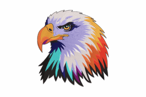 Colorful Eagle Head Machine Embroidery Design