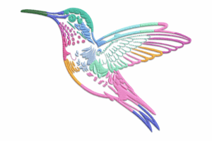 Colorful Hummingbird Embroidery Design