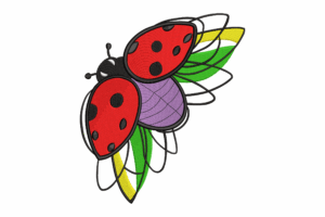 Colorful Ladybug Embroidery Design