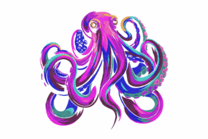Colorful Octopus Embroidery Design