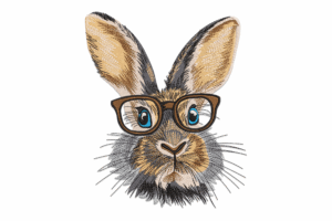 Cool Bunny Embroidery Design