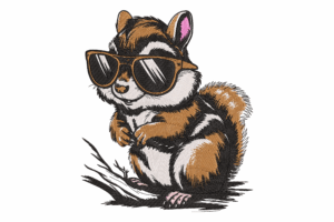 Cool Chipmunk Embroidery Design