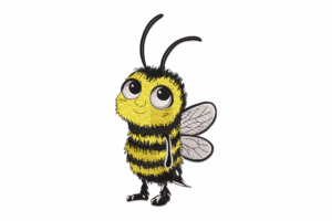 Cute Cartoon Bee Embroidery Design