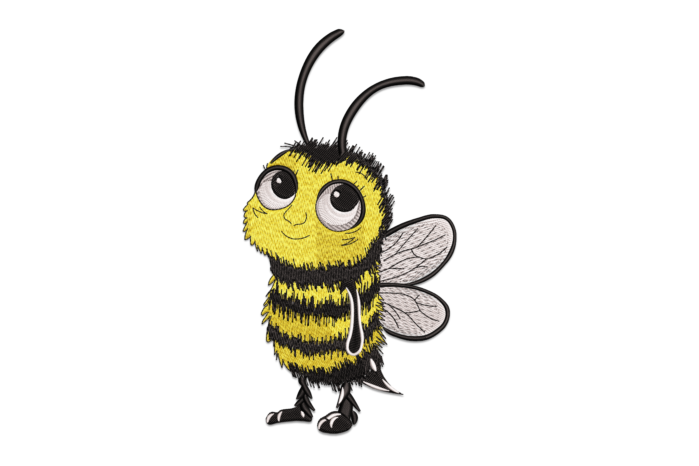 Cute Cartoon Bee Embroidery Design