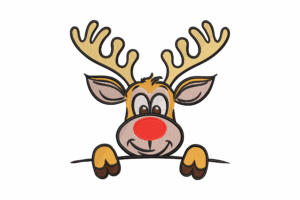 Cute Christmas Reindeer Face Embroidery Design