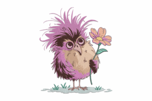 Cute Fluffy Owl Embroidery Design