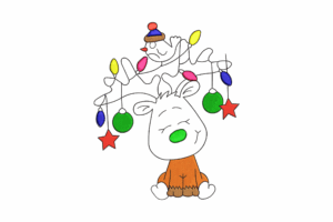 Cute Reindeer Christmas Embroidery Design