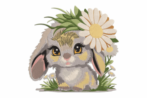 Daisy Bunny Embroidery Design