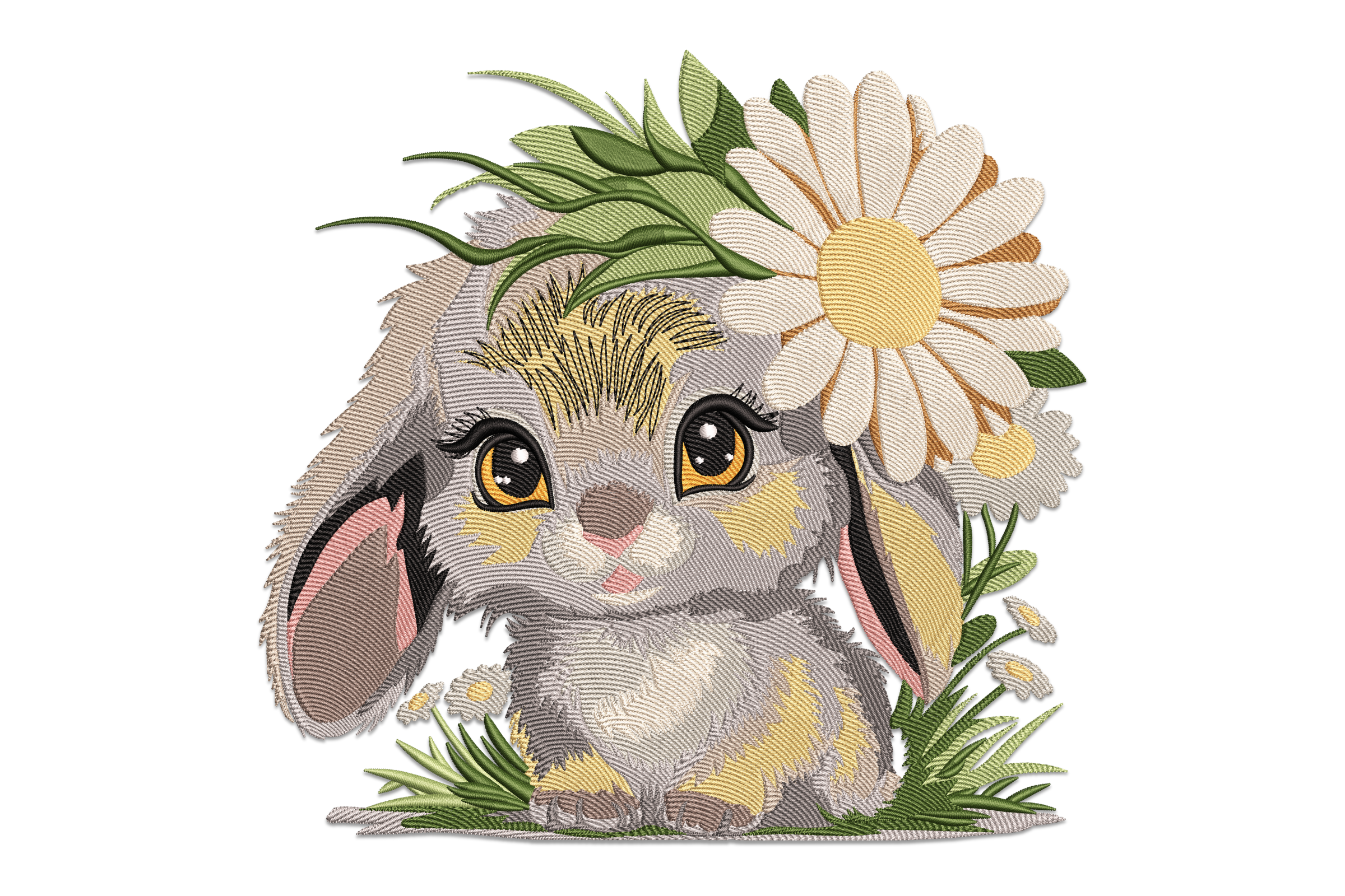 Daisy Bunny Embroidery Design