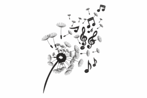 Dandelion Music Notes Embroidery Design