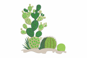 Desert Cactus Machine Embroidery Design