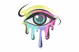 Dripping Eye Embroidery Design