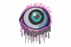 Dripping Eye Machine Embroidery Design