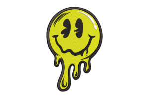 Dripping Smiley Face Embroidery Design