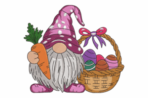 Easter Gnome Embroidery Design