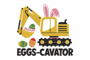 Eggs-cavator Easter Embroidery Design