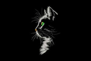 Elegant Cat Profile Embroidery Design