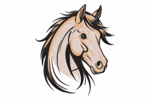 Elegant Horse Head Embroidery Design
