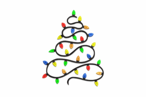 Festive Holiday Stitch with Colorful Bulbs Embroidery Design