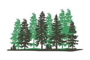 Evergreen Pine Forest Machine Embroidery Design