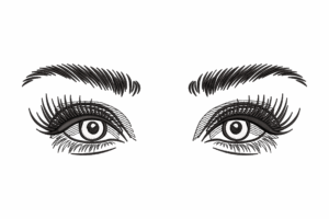 Eyes with Lashes Embroidery Design