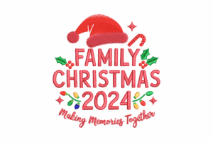 Family Christmas 2024 Embroidery Design