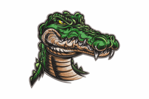 Fierce Alligator Head Embroidery Design