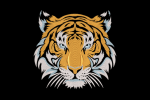 Fierce Tiger Head Embroidery Design