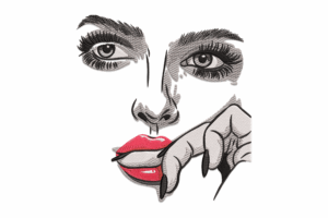 Fierce Woman Face Embroidery Design