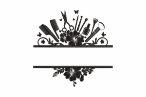Floral Hairdresser Frame Embroidery Design